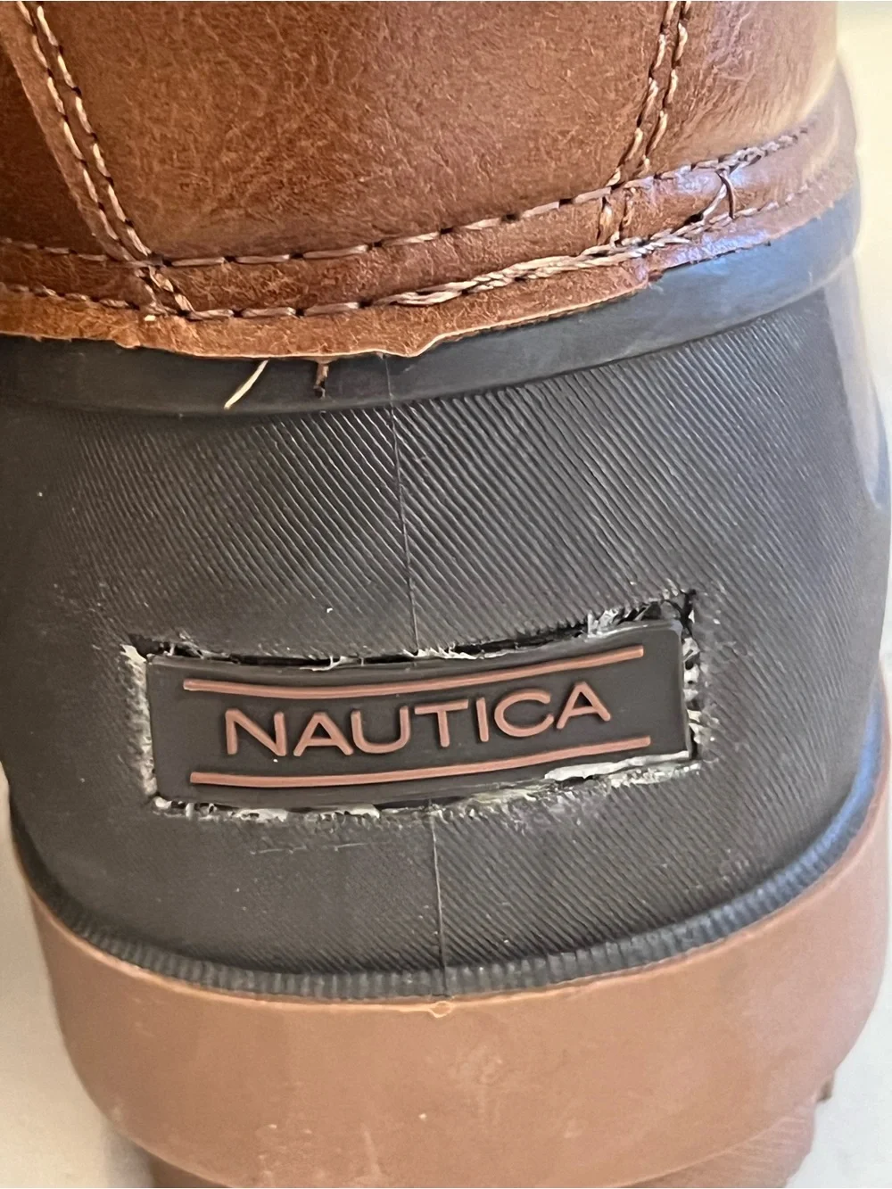 Nautica Brown Waterproof Duck Boots with Faux Shearling Men’s Size 10